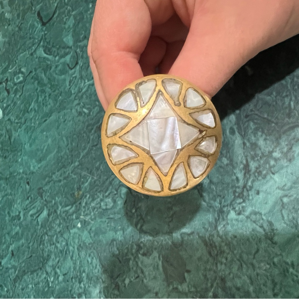 Anthropologie Mother of Pearl brass knob